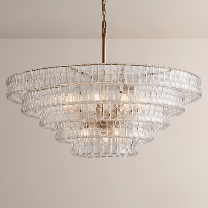 Ghiaccia Glass Round Chandelier - Zelno Lighting