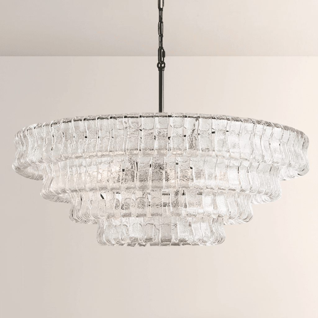 Ghiaccia Glass Round Chandelier - Zelno Lighting