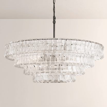 Ghiaccia Glass Round Chandelier - Zelno Lighting