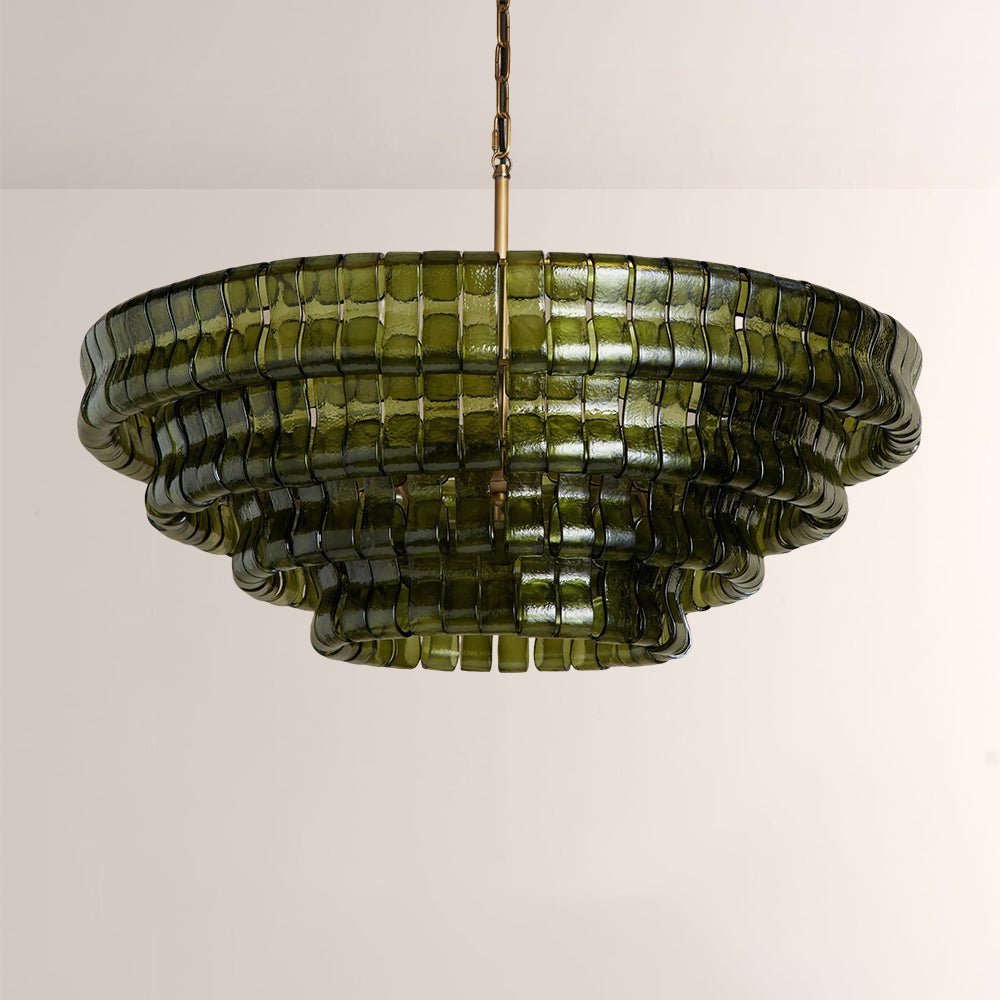 Ghiaccia Glass Round Chandelier - Zelno Lighting