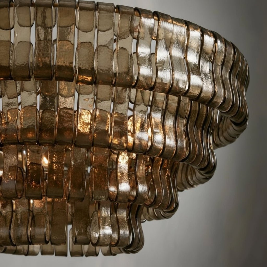 Ghiaccia Glass Round Chandelier - Zelno Lighting