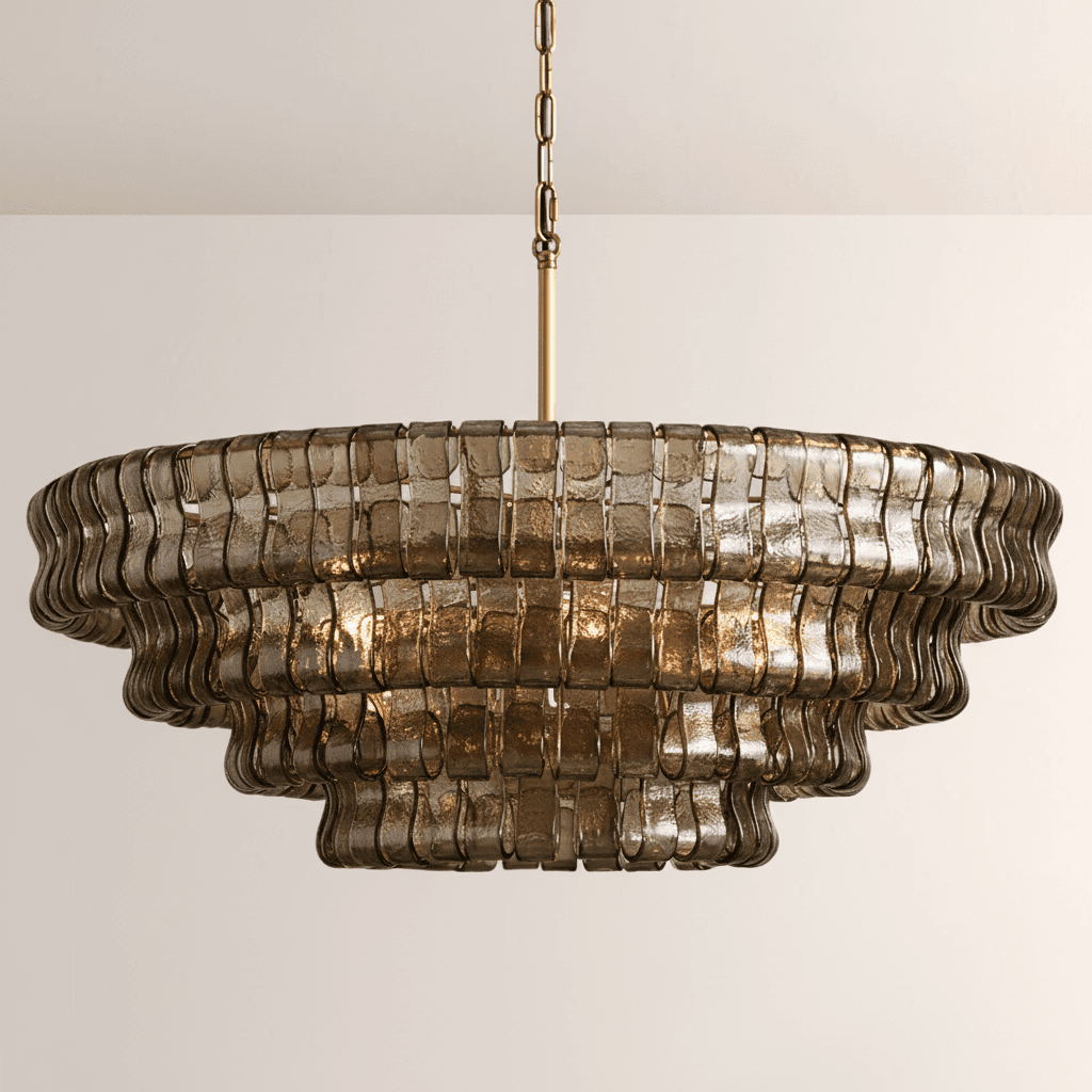 Ghiaccia Glass Round Chandelier - Zelno Lighting