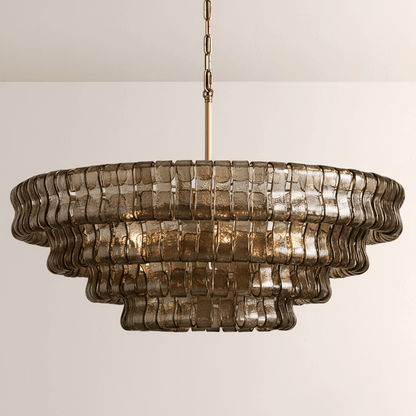 Ghiaccia Glass Round Chandelier - Zelno Lighting