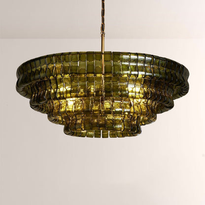 Ghiaccia Glass Round Chandelier - Zelno Lighting