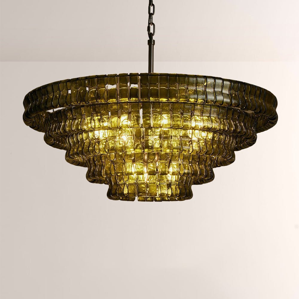 Ghiaccia Glass Round Chandelier - Zelno Lighting