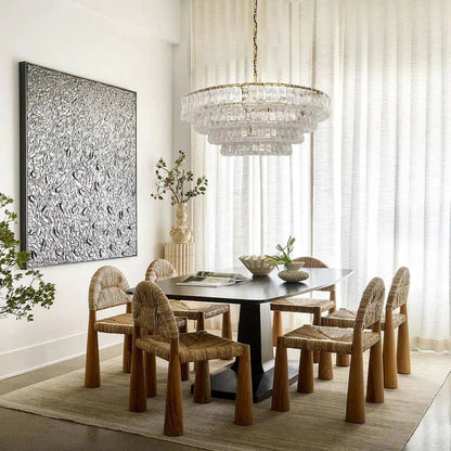 Ghiaccia Glass Round Chandelier - Zelno Lighting