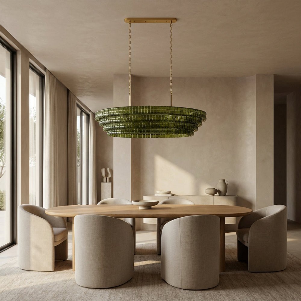 Ghiaccia Textured Glass Linear Chandelier - Zelno Lighting