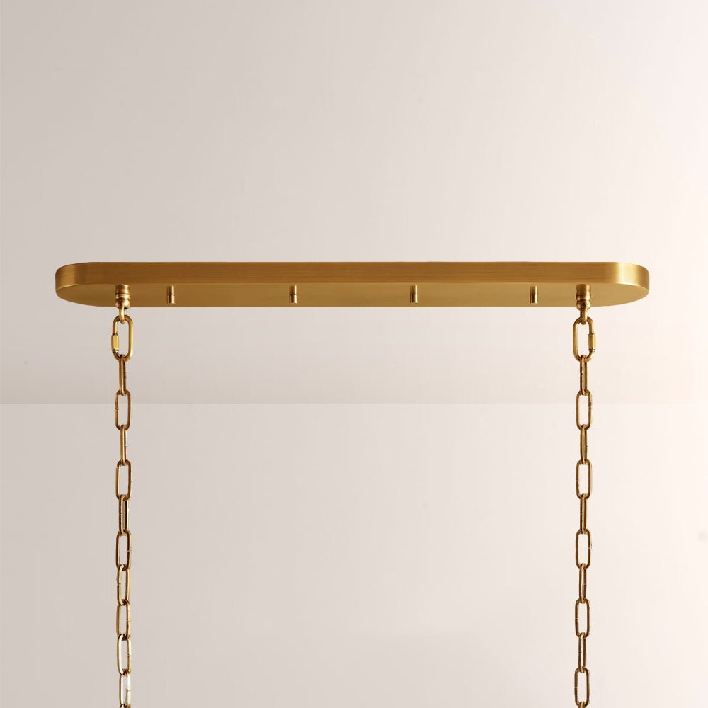 Ghiaccia Textured Glass Linear Chandelier - Zelno Lighting