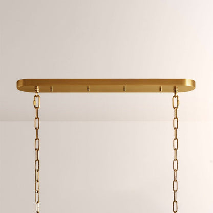 Ghiaccia Textured Glass Linear Chandelier - Zelno Lighting
