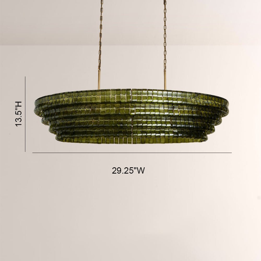 Ghiaccia Textured Glass Linear Chandelier - Zelno Lighting