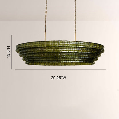 Ghiaccia Textured Glass Linear Chandelier - Zelno Lighting