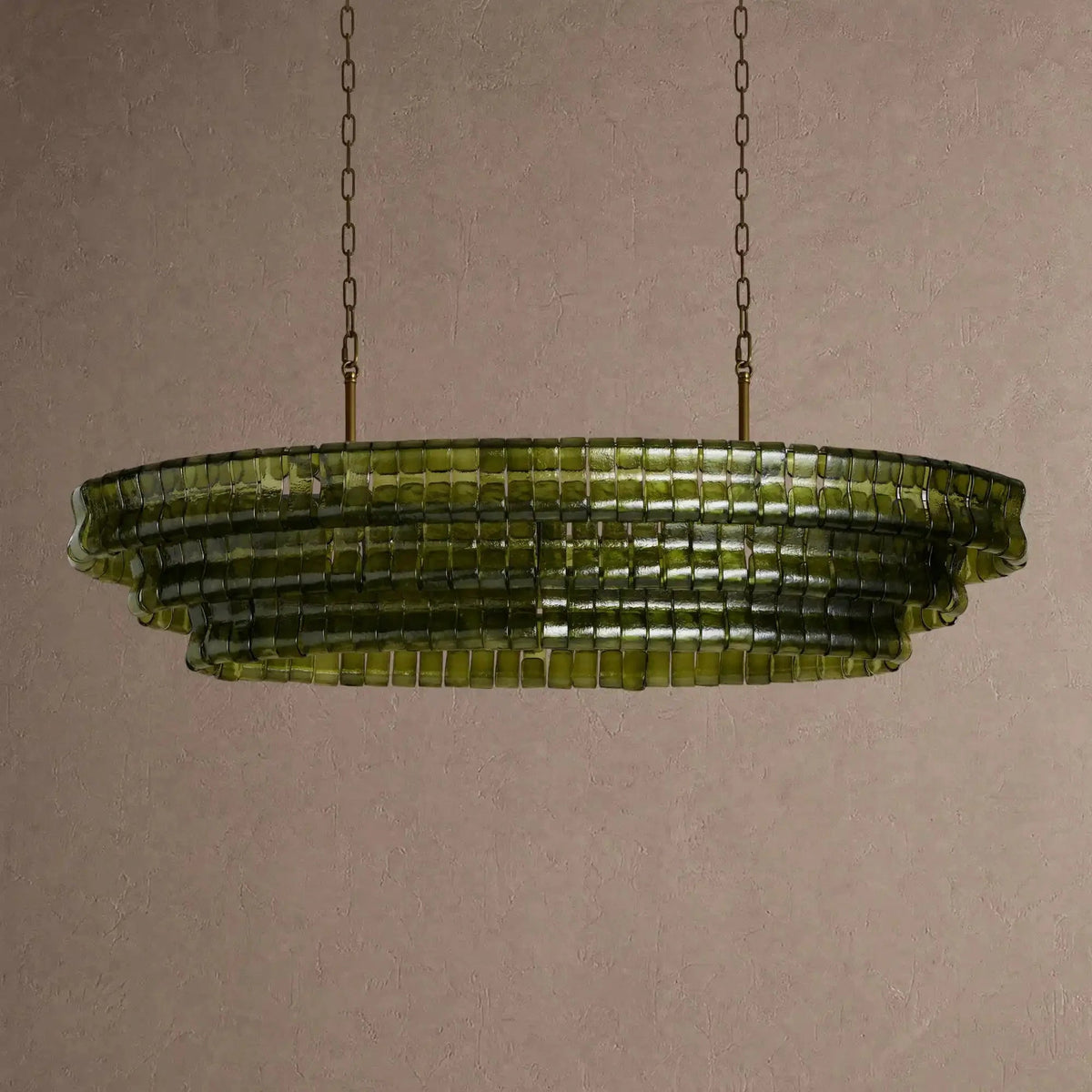 Ghiaccio Glass Oval Chandelier 54''65'' - Zelno Lighting