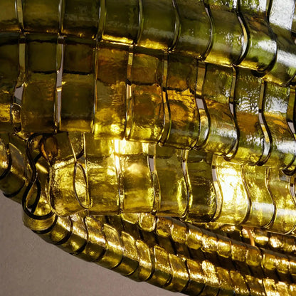 Ghiaccio Glass Oval Chandelier 54''65'' - Zelno Lighting