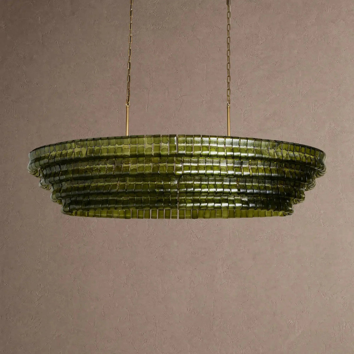 Ghiaccio Glass Oval Chandelier 54''65'' - Zelno Lighting