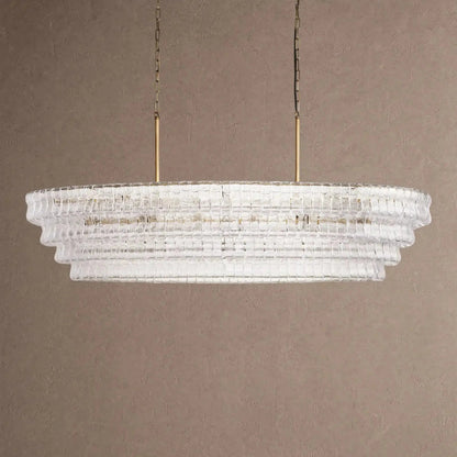 Ghiaccio Glass Oval Chandelier 54''65'' - Zelno Lighting
