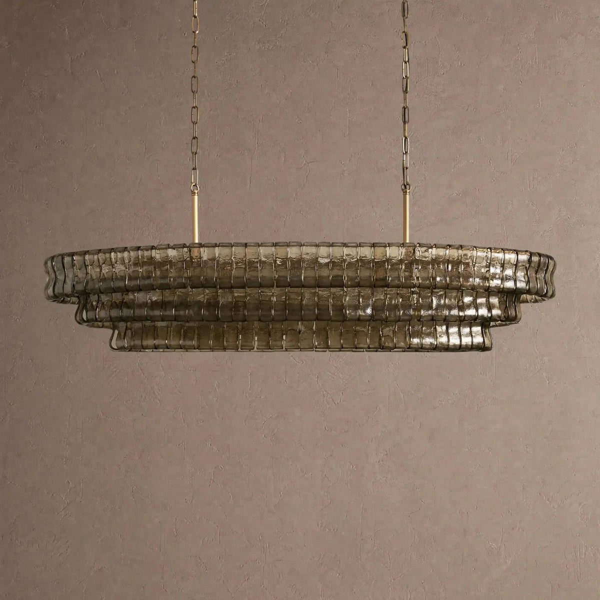 Ghiaccio Glass Oval Chandelier 54''65'' - Zelno Lighting