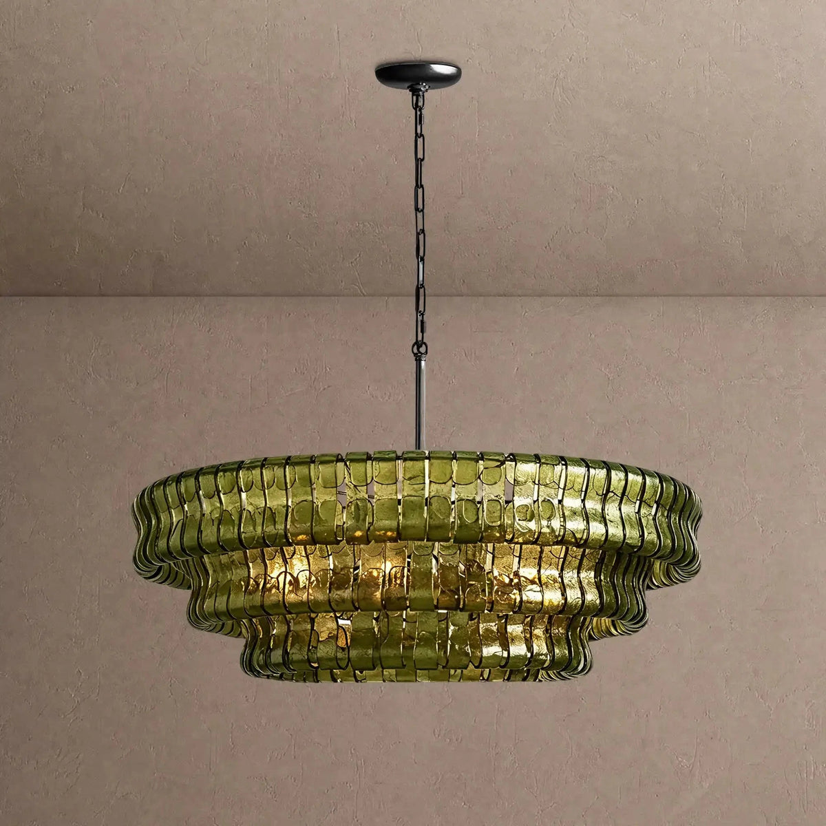 Ghiaccio Glass Round Chandelier 24" 36" 48" 60" - Zelno Lighting