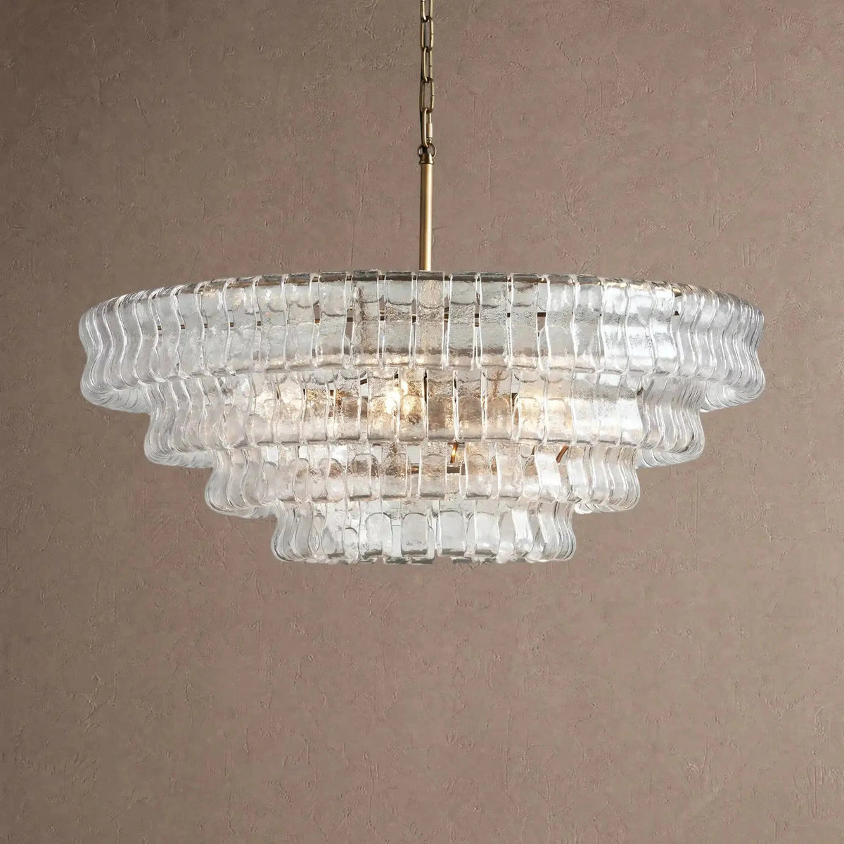 Ghiaccio Glass Round Chandelier 24" 36" 48" 60" - Zelno Lighting