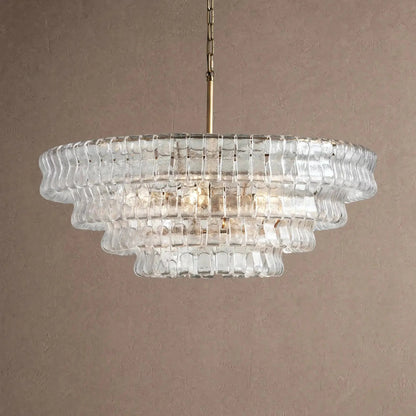 Ghiaccio Glass Round Chandelier 24" 36" 48" 60" - Zelno Lighting