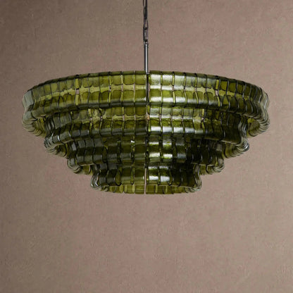 Ghiaccio Glass Round Chandelier 24" 36" 48" 60" - Zelno Lighting