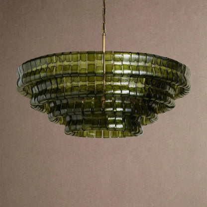 Ghiaccio Glass Round Chandelier 24" 36" 48" 60" - Zelno Lighting