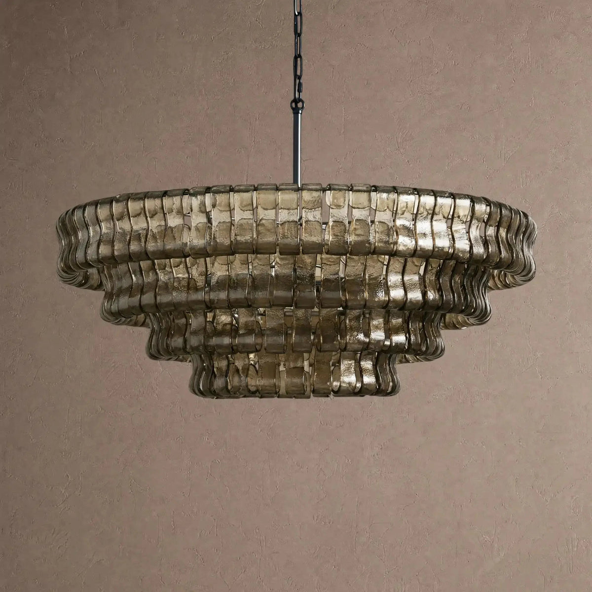 Ghiaccio Glass Round Chandelier 24" 36" 48" 60" - Zelno Lighting