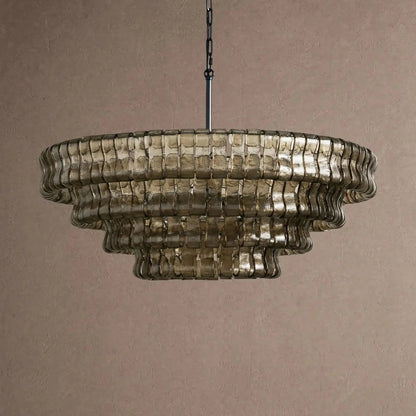 Ghiaccio Glass Round Chandelier 24" 36" 48" 60" - Zelno Lighting