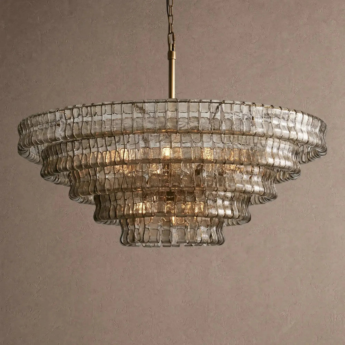 Ghiaccio Glass Round Chandelier 24" 36" 48" 60" - Zelno Lighting