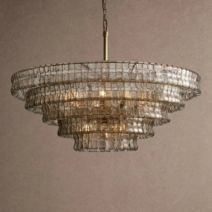 Ghiaccio Glass Round Chandelier 24" 36" 48" 60" - Zelno Lighting
