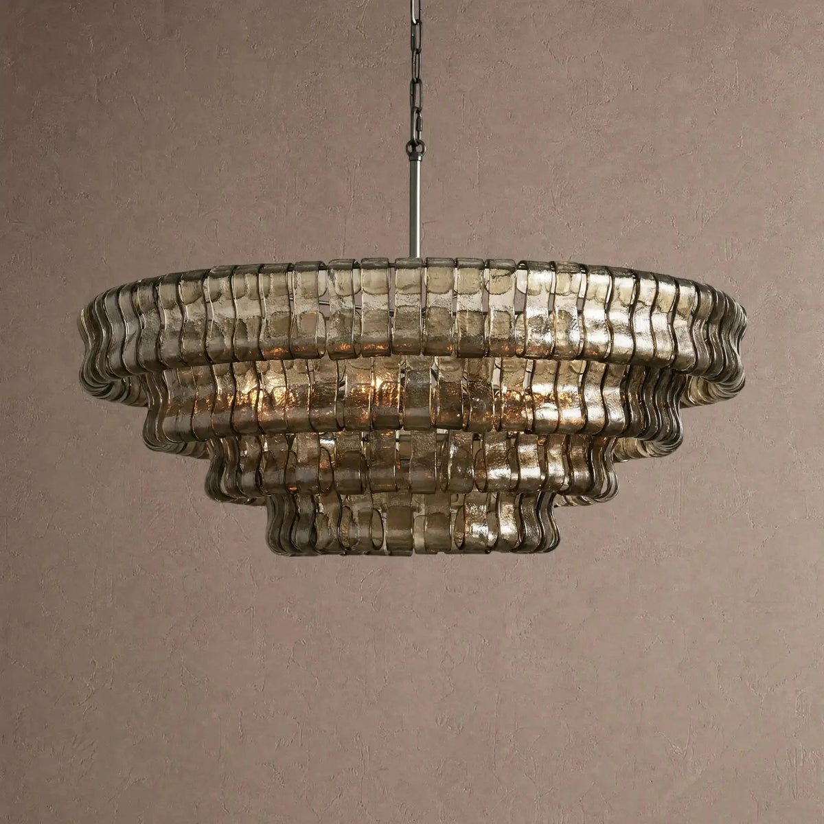 Ghiaccio Glass Round Chandelier 24" 36" 48" 60" - Zelno Lighting