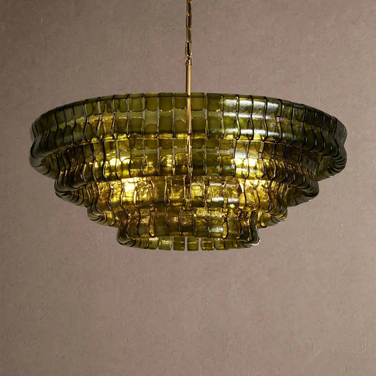 Ghiaccio Glass Round Chandelier 24" 36" 48" 60" - Zelno Lighting
