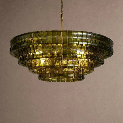 Ghiaccio Glass Round Chandelier 24" 36" 48" 60" - Zelno Lighting