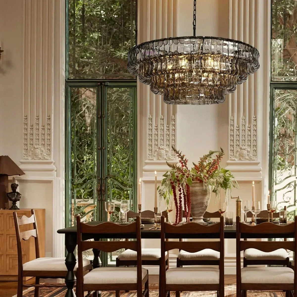 Ghiaccio Glass Round Chandelier 24" 36" 48" 60" - Zelno Lighting