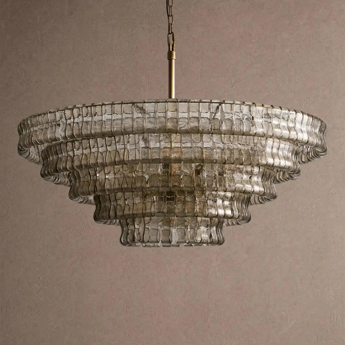 Ghiaccio Glass Round Chandelier 24" 36" 48" 60" - Zelno Lighting