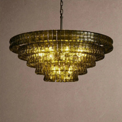 Ghiaccio Glass Round Chandelier 24" 36" 48" 60" - Zelno Lighting