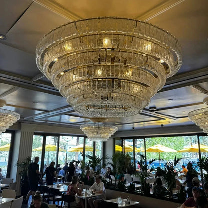 Ghiaccio Glass Round Chandelier 24" 36" 48" 60" - Zelno Lighting