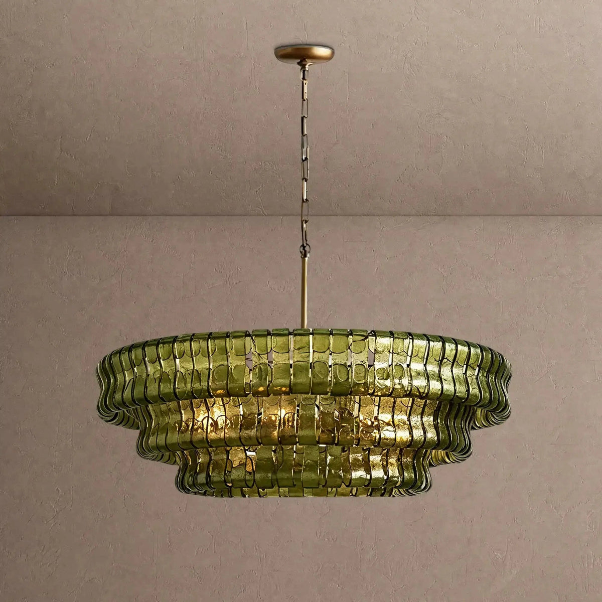 Ghiaccio Glass Round Chandelier 24" 36" 48" 60" - Zelno Lighting