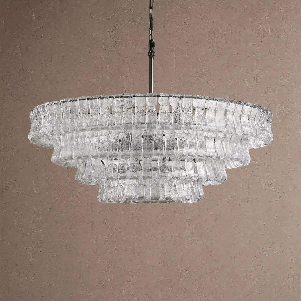 Ghiaccio Glass Round Chandelier 24" 36" 48" 60" - Zelno Lighting