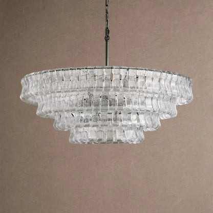 Ghiaccio Glass Round Chandelier 24" 36" 48" 60" - Zelno Lighting