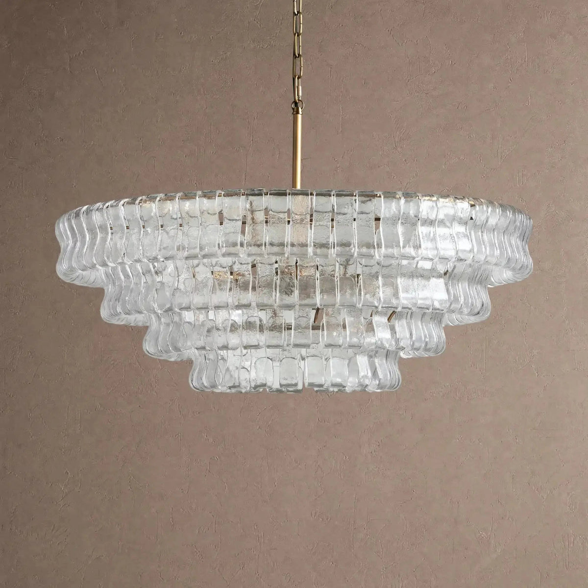 Ghiaccio Glass Round Chandelier 24" 36" 48" 60" - Zelno Lighting