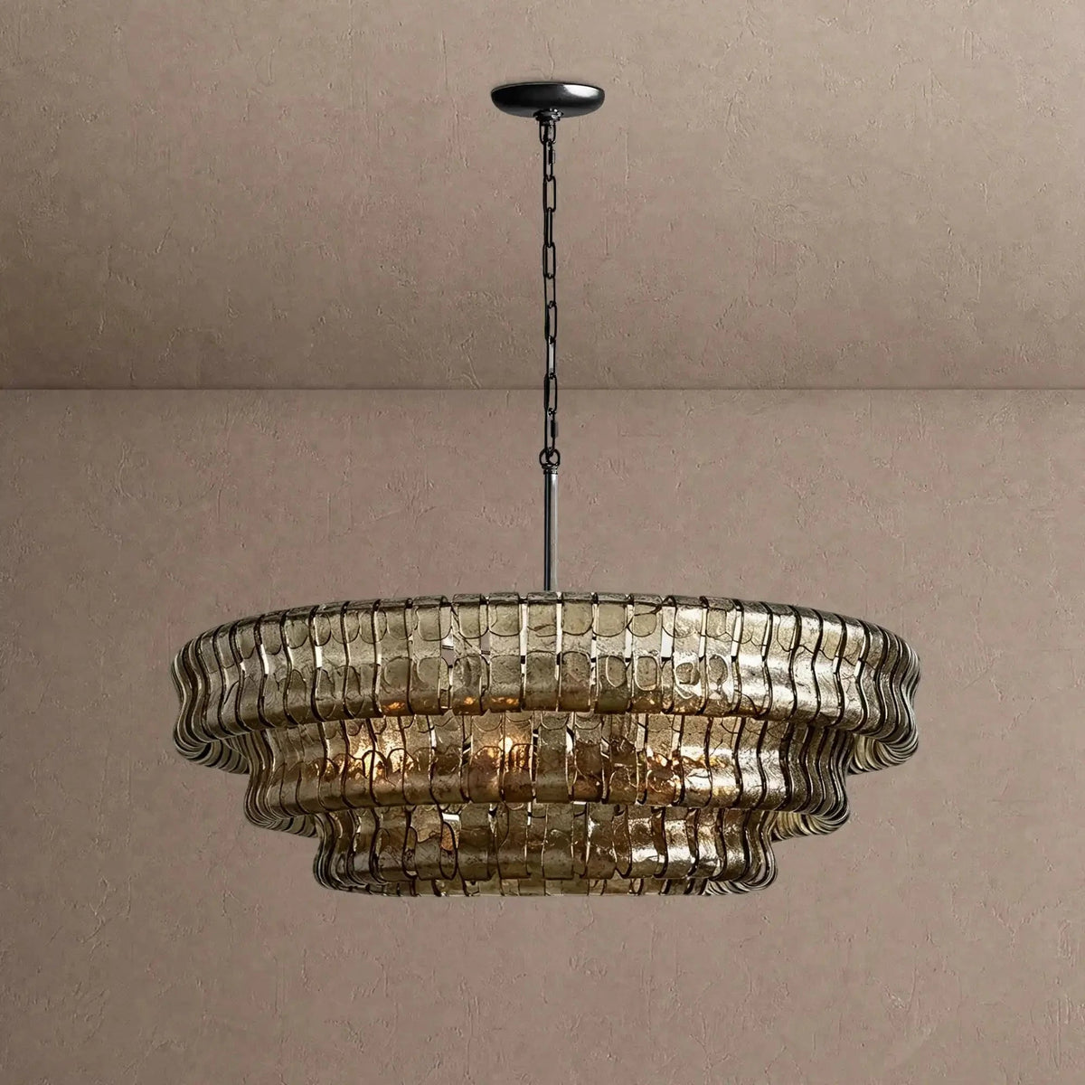 Ghiaccio Glass Round Chandelier 24" 36" 48" 60" - Zelno Lighting