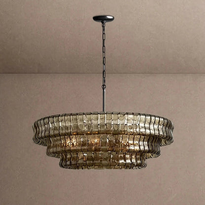 Ghiaccio Glass Round Chandelier 24" 36" 48" 60" - Zelno Lighting