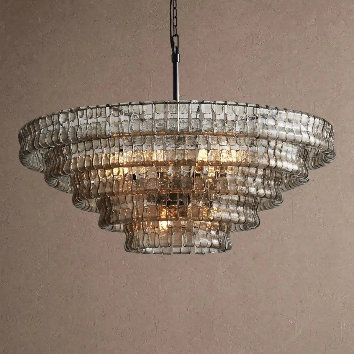 Ghiaccio Glass Round Chandelier 24" 36" 48" 60" - Zelno Lighting