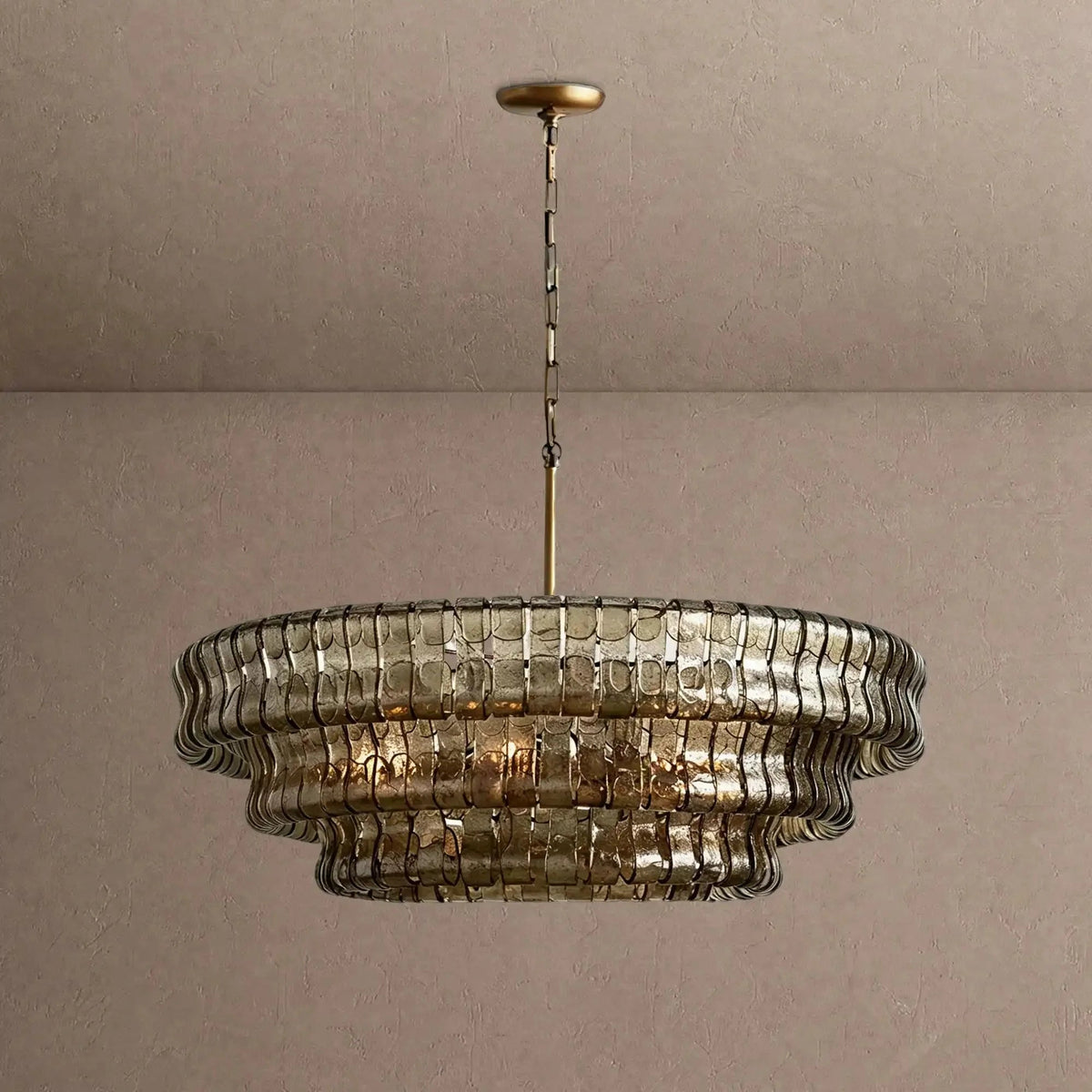 Ghiaccio Glass Round Chandelier 24" 36" 48" 60" - Zelno Lighting