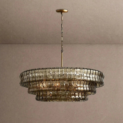 Ghiaccio Glass Round Chandelier 24" 36" 48" 60" - Zelno Lighting