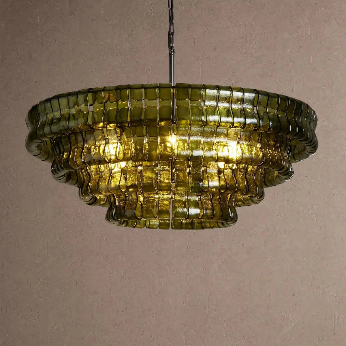Ghiaccio Glass Round Chandelier 24" 36" 48" 60" - Zelno Lighting