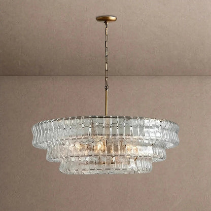 Ghiaccio Glass Round Chandelier 24" 36" 48" 60" - Zelno Lighting