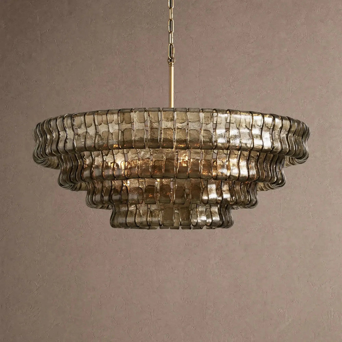 Ghiaccio Glass Round Chandelier 24" 36" 48" 60" - Zelno Lighting
