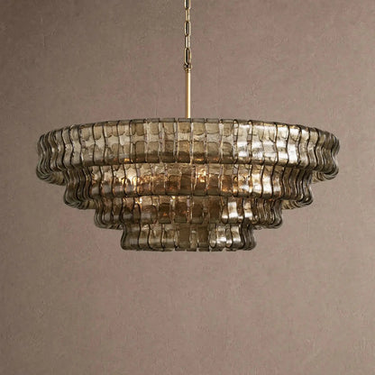 Ghiaccio Glass Round Chandelier 24" 36" 48" 60" - Zelno Lighting