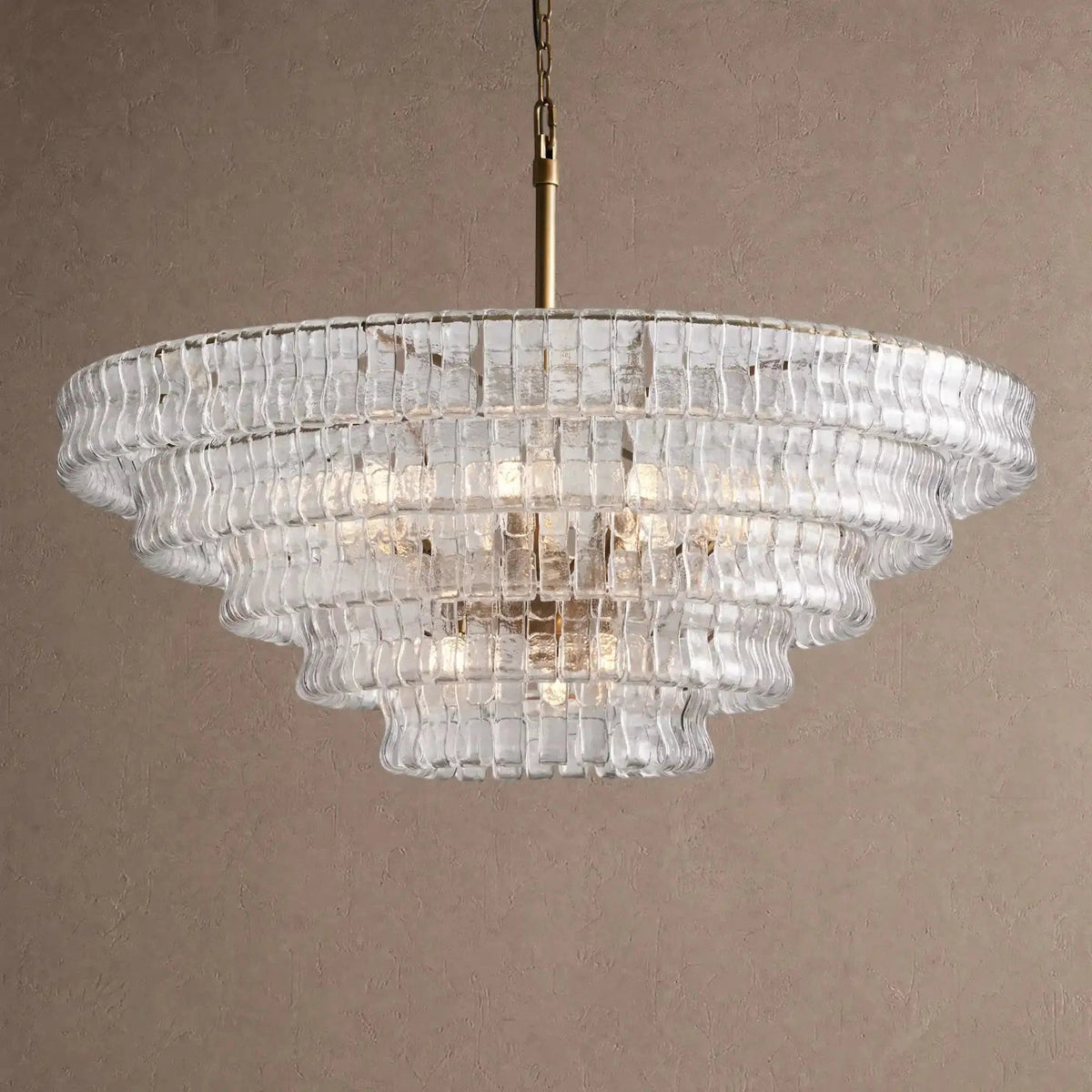 Ghiaccio Glass Round Chandelier 24" 36" 48" 60" - Zelno Lighting